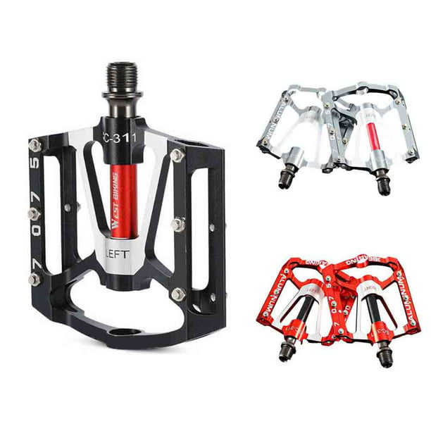 MTB Mountain Road FR Bike 3 Bearings Pedals flat Cycling Pedal 1 pair Red
